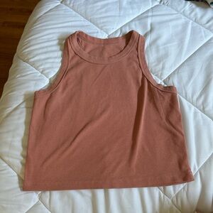 orangeish tank top